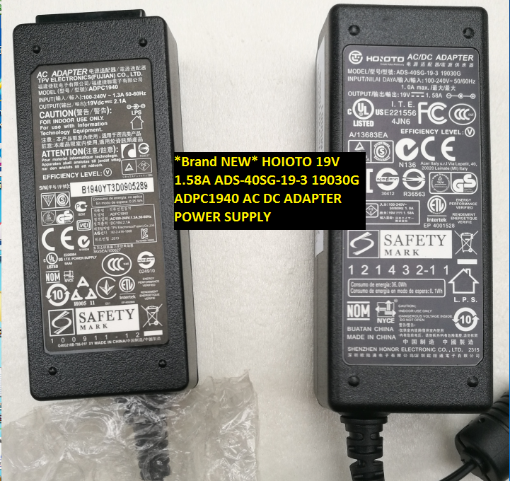 *Brand NEW*HOIOTO ADS-40SG-19-3 ADPC1940 19V 1.58A 19030G AC DC ADAPTER POWER SUPPLY